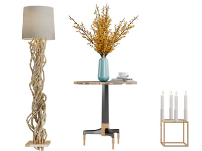 新中式茶几落地灯