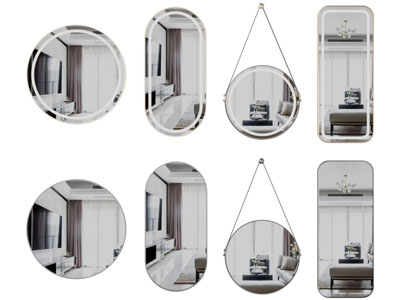 现代圆形椭圆形装饰镜子挂件