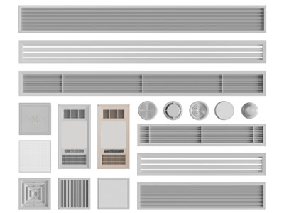 现代空调风扇出风口3d模型 现代空调风扇出风口