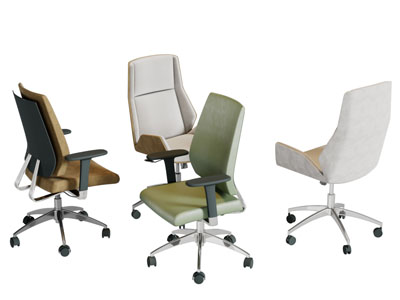 现代不锈钢支架办公转椅