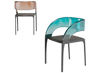 现代透明靠背休闲椅子