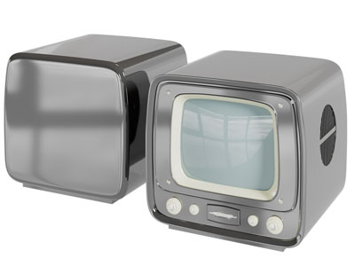 一个复古老式方形电视机