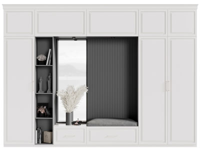 现代白色玄关装饰鞋柜