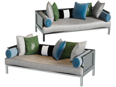 新中式多人沙发3d模型 新中式多人沙发