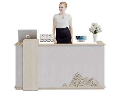 中式装饰实木山脉的前台接待台