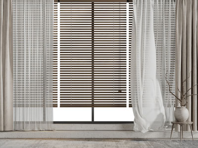 现代百叶帘布艺窗帘3d模型 现代百叶帘布艺窗帘