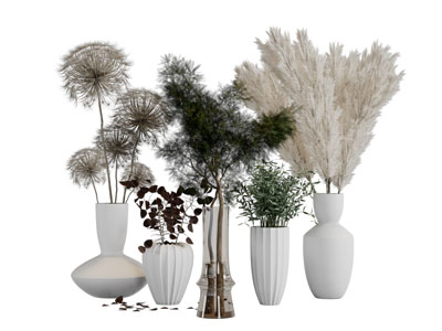 现代陶艺花瓶花卉