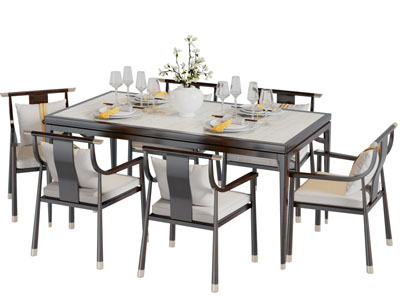 新中式餐桌椅组合