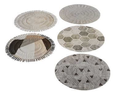 新中式圆形地毯3d模型 新中式圆形地毯