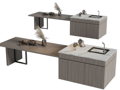 现代吧台、餐桌