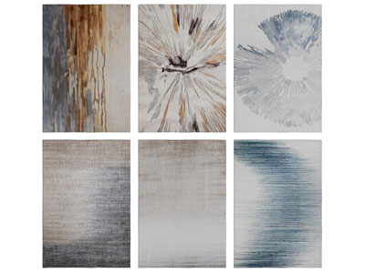 新中式长方形地毯3d模型 新中式长方形地毯