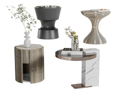 现代圆形茶几边几