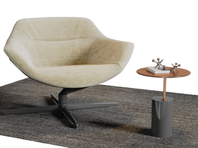 后现代休闲椅子、边几