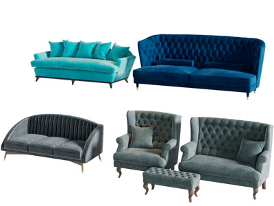 美式布艺多人沙发3d模型 美式布艺多人沙发