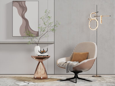 现代轻奢休闲椅子茶几