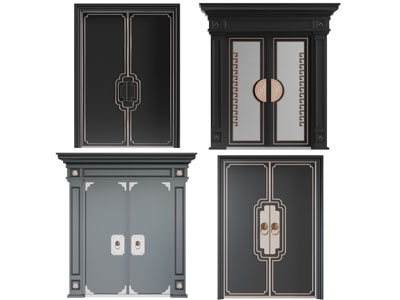 新中式双扇大门