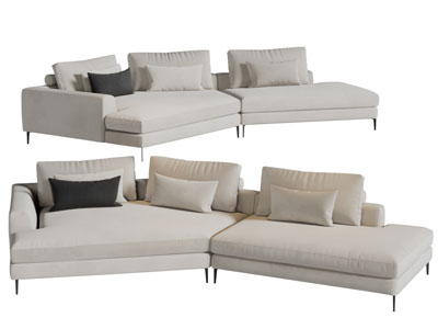 现代布艺转角多人沙发3d模型 现代布艺转角多人沙发