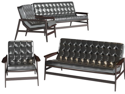 北欧休闲椅子、多人沙发3d模型 北欧休闲椅子、多人沙发