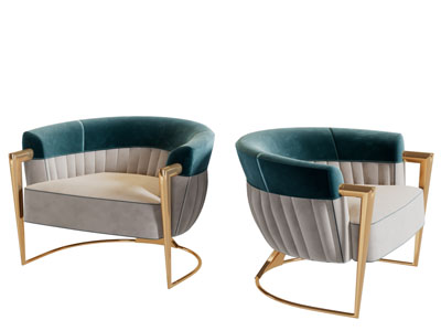 现代轻奢单人沙发