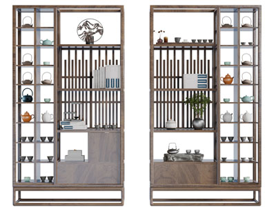 新中式实木茶具收纳装饰柜