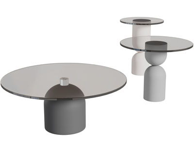 现代圆形玻璃茶几3d模型 现代圆形玻璃茶几