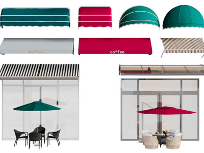 现代雨棚遮阳伞