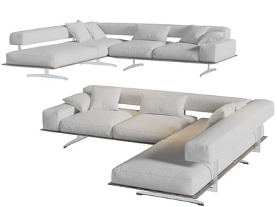 现代布艺多人沙发3d模型 现代布艺多人沙发