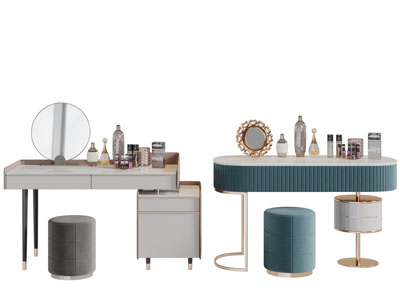 现代轻奢化妆梳妆台坐墩