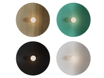 现代圆形带灯泡的墙饰挂件