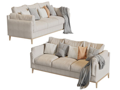 现代布艺多人沙发3d模型 现代布艺多人沙发