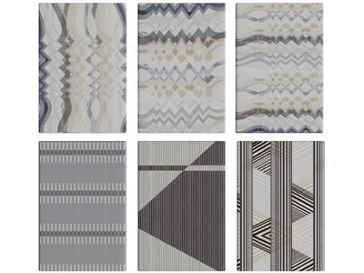 现代抽象几何图案的长方形地毯3d模型 现代抽象几何图案的长方形地毯