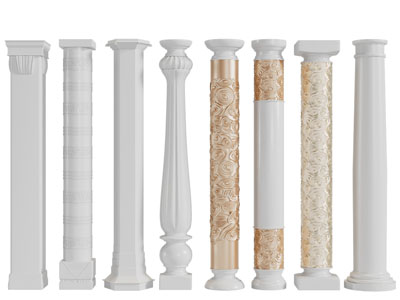 中式装饰云朵的柱子3d模型 中式装饰云朵的柱子