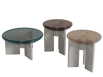 现代彩色玻璃台面的茶几边几3d模型 现代彩色玻璃台面的茶几边几