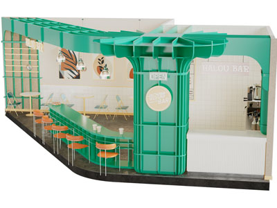 现代甜品饮料咖啡店门头