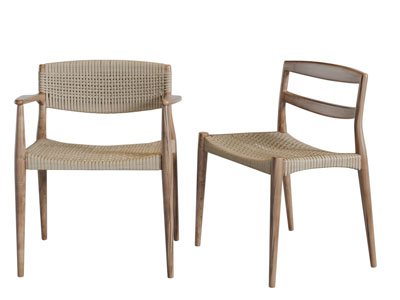 北欧藤编扶手椅休闲椅子