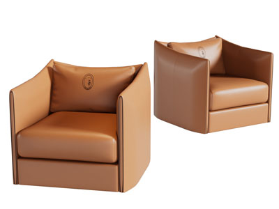 现代真皮单人沙发