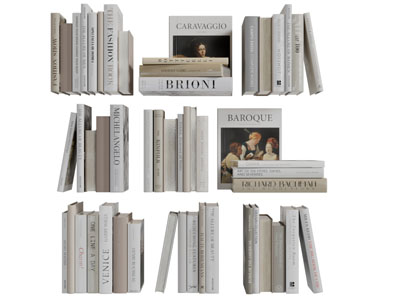 现代排列整齐的三列书籍