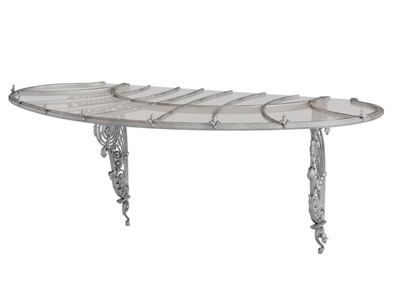 欧式雕花铁艺雨棚