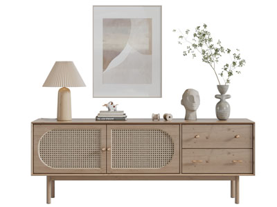 北欧实木电视柜摆件