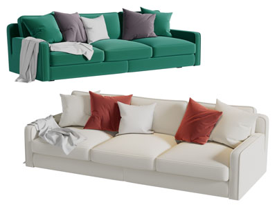 现代布艺多人沙发3d模型 现代布艺多人沙发