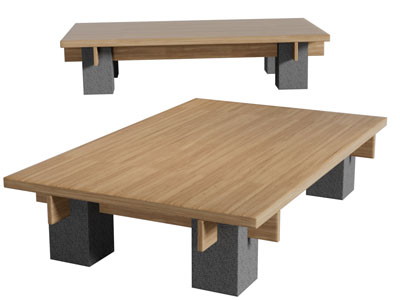 现代实木茶几3d模型 现代实木茶几