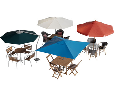 户外遮阳伞餐桌椅组合