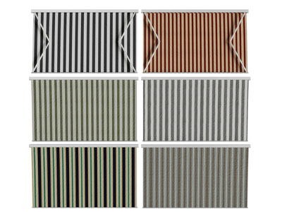 现代带条纹的遮阳雨篷