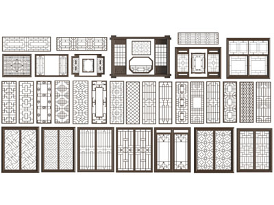 新中式隔断平开窗