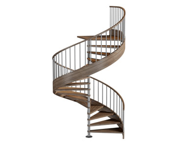 现代实木台阶的旋转楼梯3d模型 现代实木台阶的旋转楼梯