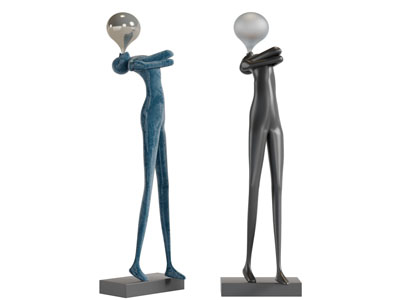现代抽象吹泡泡的小人雕塑雕刻