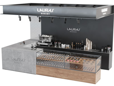 工业风咖啡厅操作料理台吧台