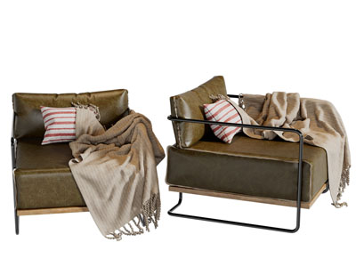 工业风皮革休闲椅子