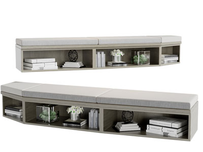 现代带开放式收纳的沙发凳