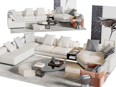 现代转角多人沙发组合